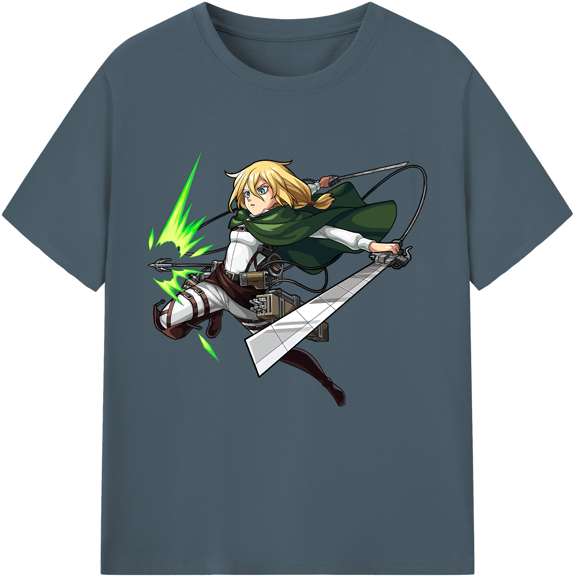 （画像用） 進撃の巨人 クリスタ·レンズ Attack on Titan Christa Lenz 綿100％半袖Tシャツ（フロントプリント）